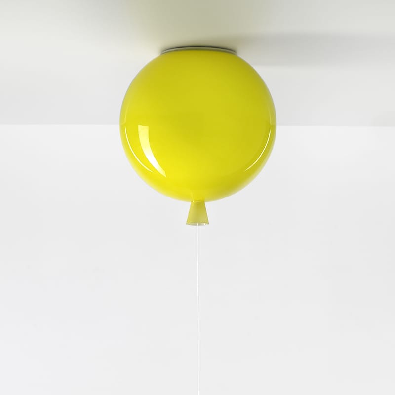Décoration - Pour les enfants - Plafonnier Memory Small verre jaune / Ø 25 cm - Brokis - Jaune - Verre soufflé bouche