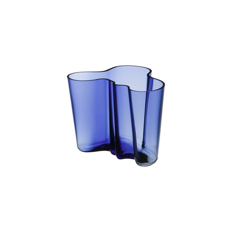 Décoration - Vases - Vase Aalto verre bleu / 20 x 20 x H 16 cm - Alvar Aalto, 1936 - Iittala - Ultramarine - Verre soufflé bouche