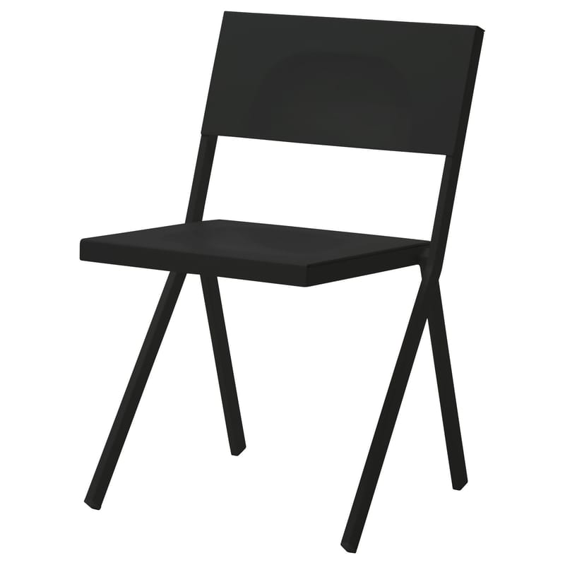 Mobilier - Chaises, fauteuils de salle à manger - Chaise empilable Mia métal noir - Emu - Noir - Acier, Aluminium