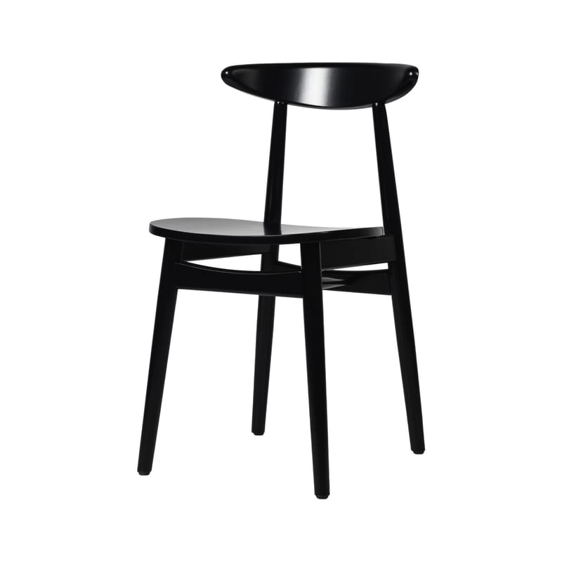 Mobilier - Chaises, fauteuils de salle à manger - Chaise Teo bois noir - Vincent Sheppard - Noir - Hêtre massif teinté