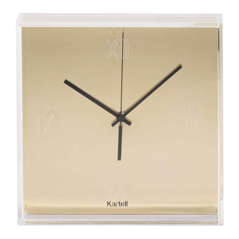 Décoration - Horloges  - Horloge murale Tic & Tac plastique or / à poser ou suspendre - Philippe Starck, 2010 - Kartell - Or / Aiguilles noires - ABS, PMMA