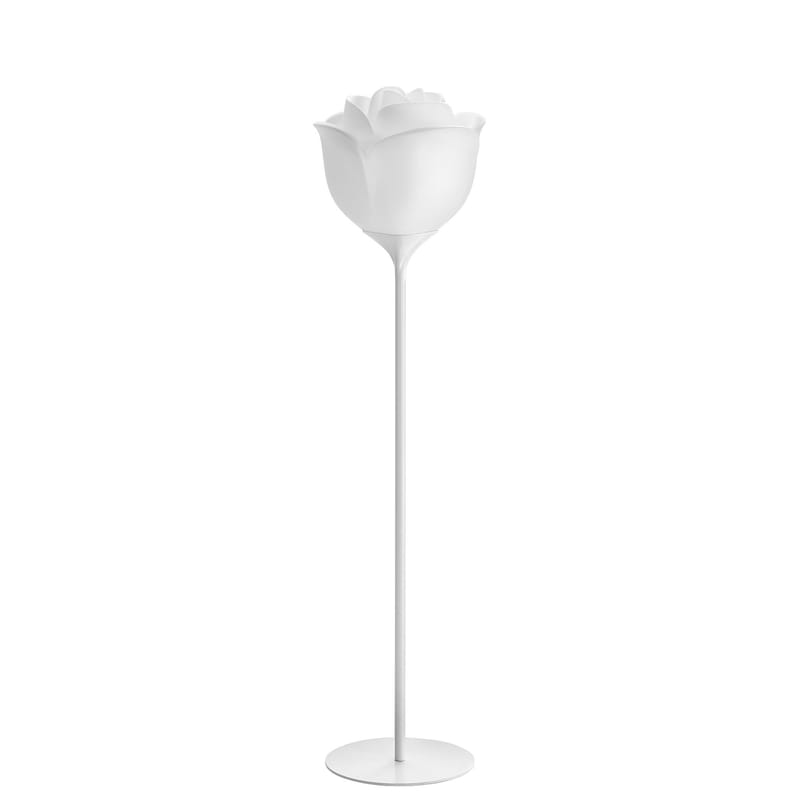 Luminaire - Lampadaires - Lampadaire d\'extérieur Baby Love plastique blanc H 155 cm - MyYour - Pied blanc - Abat-jour blanc - Acier laqué, Matière plastique
