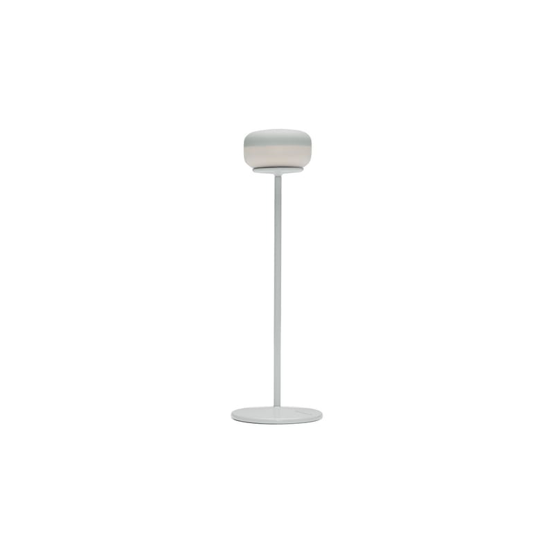 Luminaire - Lampes de table - Lampe extérieur sans fil rechargeable Cheerio LED métal blanc / Ø 8 x H 25,8 cm - Fatboy - Désert - ABS, Acier inoxydable, Silicone