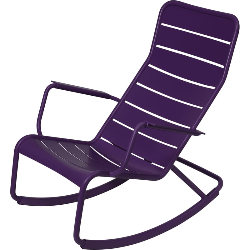 Life Style - Luxembourg Rocking chair metal purple - Fermob - Aubergine - Lacquered aluminium