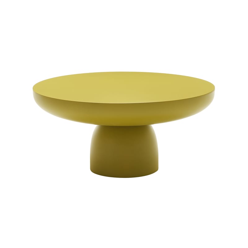 Mobilier - Tables basses - Table basse Olo Colours - Bois laqué bois jaune / Ø 70 x H 33 cm - Mogg - Jaune Curry (bois laqué) - Bois massif laqué
