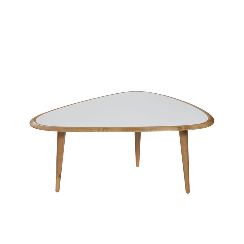 Mobilier - Tables basses - Table basse Small blanc bois naturel / 85 x 53 cm - Laque - RED Edition - Blanc laqué - Chêne massif, Laque traditionnelle