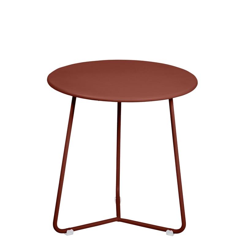 Mobilier - Tables basses - Table d\'appoint Cocotte métal rouge marron / Tabouret - Ø 34 x H 36 cm - Fermob - Ocre rouge - Acier peint