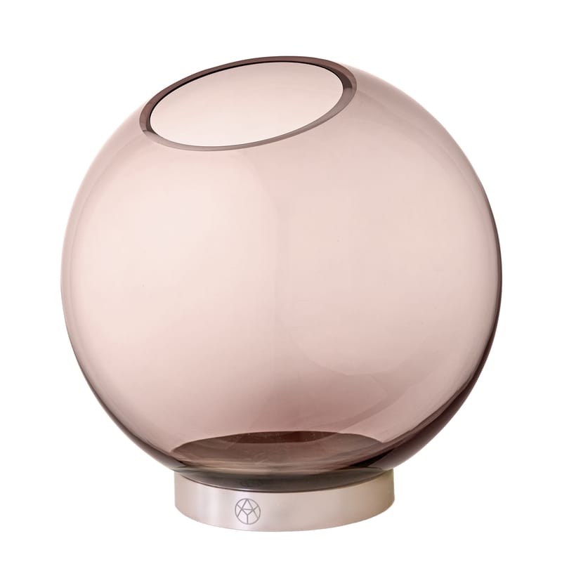 Decoration - Vases - Globe Medium Vase metal pink / 20 years of MID limited edition - AYTM - Pink - Lacquered iron, Lacquered steel
