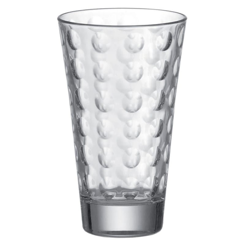 Table et cuisine - Verres  - Verre long drink Optic verre transparent / H 13 x Ø 8 cm - 30 cl - Leonardo - Transparent - Verre pelliculé