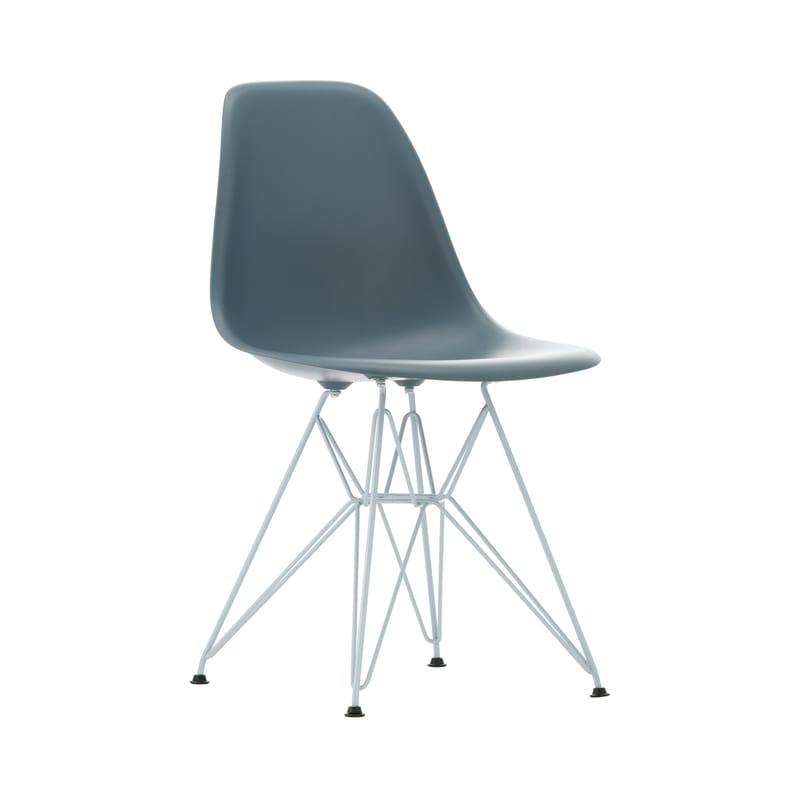 Mobilier - Chaises, fauteuils de salle à manger - Chaise DSR Colours - Eames Plastic Side Chair plastique bleu / (1950) - Pieds colorés - Vitra - Bleu mer / Pieds bleu ciel - Acier laqué époxy, Polypropylène