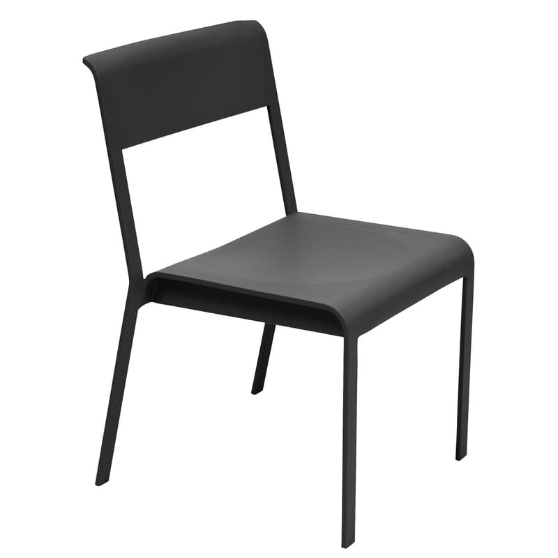 Mobilier - Chaises, fauteuils de salle à manger - Chaise empilable Bellevie métal noir - Fermob - Réglisse - Aluminium laqué