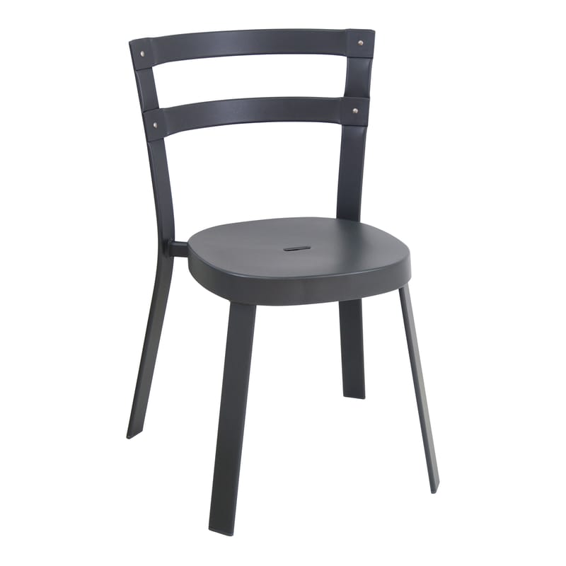 Mobilier - Chaises, fauteuils de salle à manger - Chaise empilable Thor gris métal - Emu - Fer ancien - Acier verni