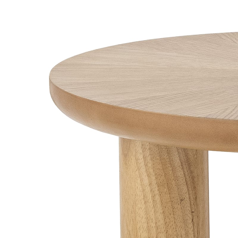 Round natural store wood end table