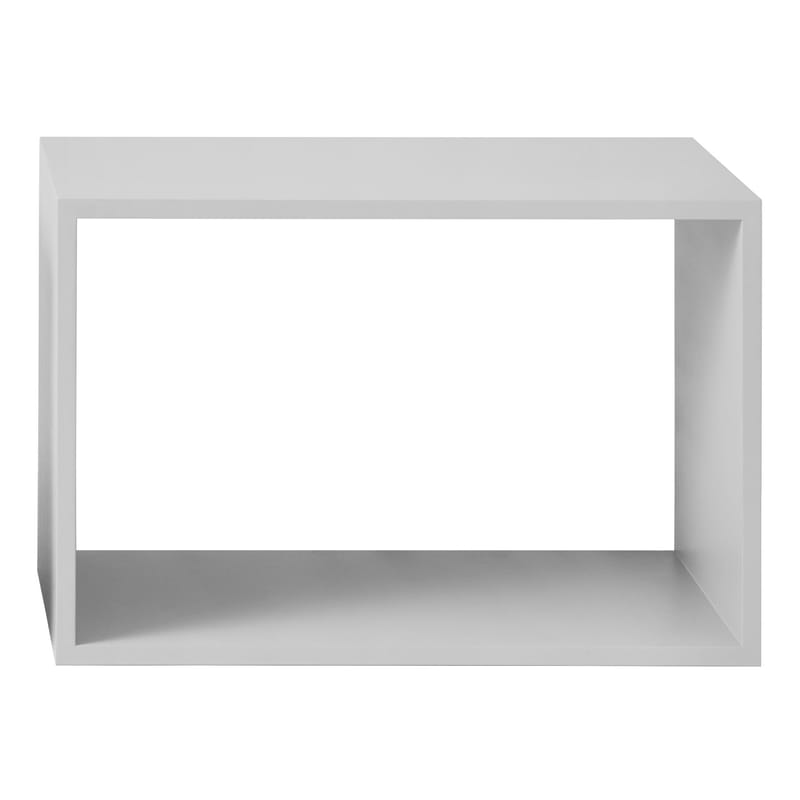 Mobilier - Etagères & bibliothèques - Etagère Stacked bois gris / Large rectangulaire 65x43 cm / Sans fond - Muuto - Gris clair - MDF peint