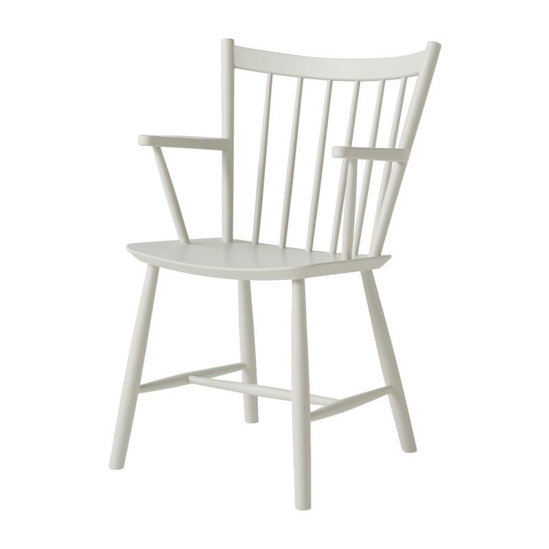 Mobilier - Chaises, fauteuils de salle à manger - Fauteuil de repas J42 bois gris / Réédition 1950 - Hay - Gris chaud - Hêtre massif, Placage de hêtre