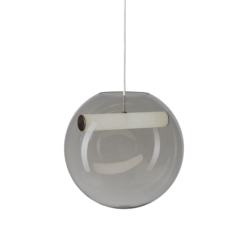 Luminaire - Suspensions - Suspension Reveal Small verre gris / LED - Ø 35 cm - Northern  - Ø 35 cm / Gris fumé - Verre soufflé bouche