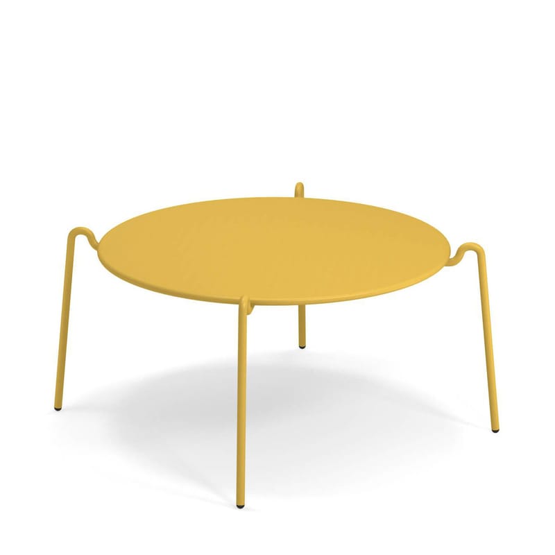 Mobilier - Tables basses - Table basse Rio R50 métal jaune / Ø 104 cm - Emu - Jaune Curry - Acier