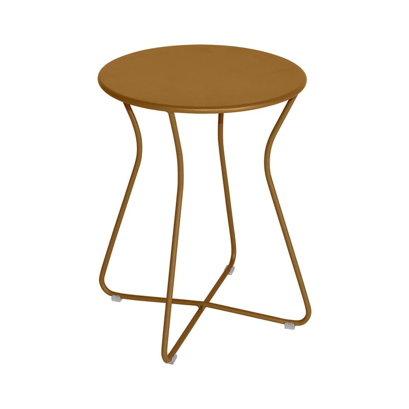 Mobilier - Tables basses - Tabouret Cocotte métal jaune / Table d\'appoint - H 45 cm - Fermob - Pain d\'épices - Acier