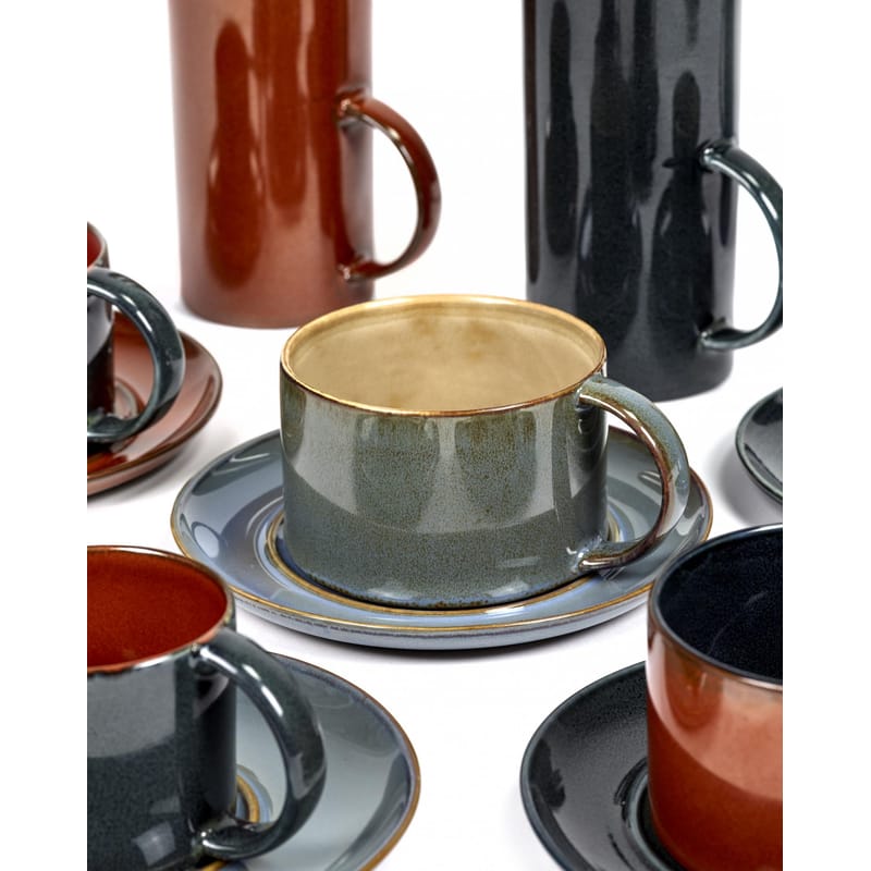 Set di 4 tazzine da caffè espresso in ceramica fatte a mano, tazzine da caffè in gres, tazzine da shot/tazzine da grappa - Italia