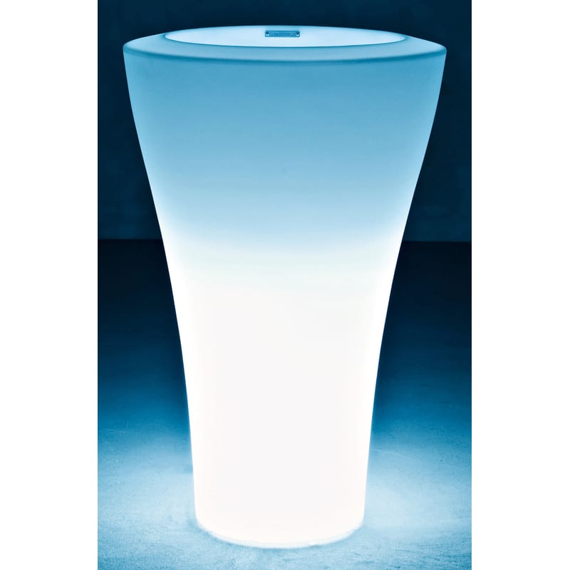 Arredamento - Mobili luminosi - Vaso per fiori luminoso Ming Extra High materiale plastico bianco H 140 cm - Serralunga - Bianco - Luminoso - Polietilene