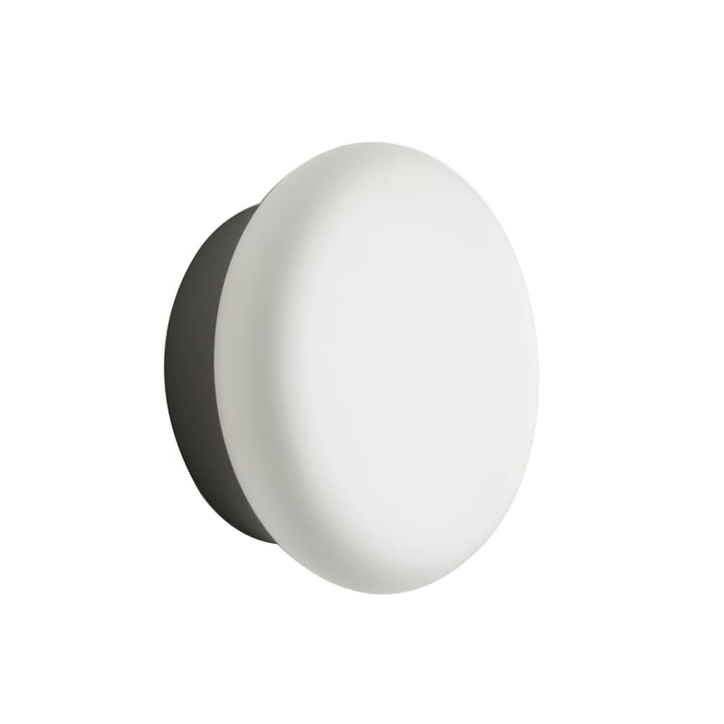 Luminaire - Appliques - Applique Colonna métal verre blanc noir /  Ø 25 cm - ENOstudio - Noir / Blanc - Acier, Verre soufflé
