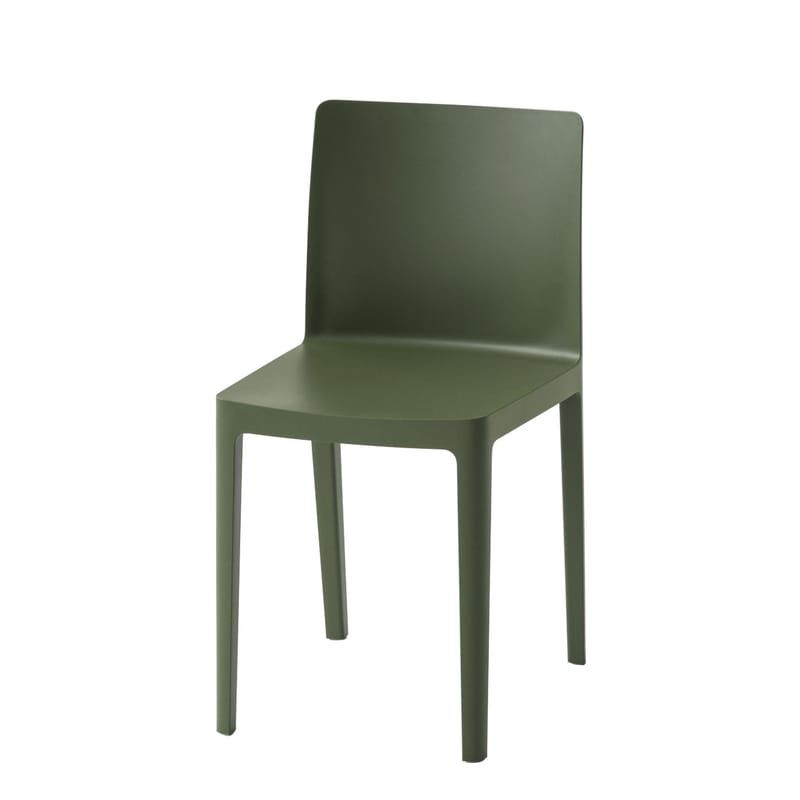 Mobilier - Chaises, fauteuils de salle à manger - Chaise Elementaire plastique vert / Bouroullec, 2018 - Hay - Olive - Fibre de verre, Polypropylène