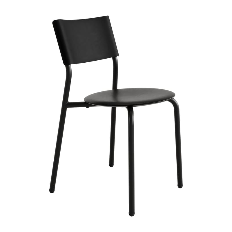 Mobilier - Chaises, fauteuils de salle à manger - Chaise empilable SSDr Outdoor plastique noir / Pour l\'extérieur - Recyclé - TIPTOE - Noir graphite - Acier thermolaqué, Polypropylène recyclé