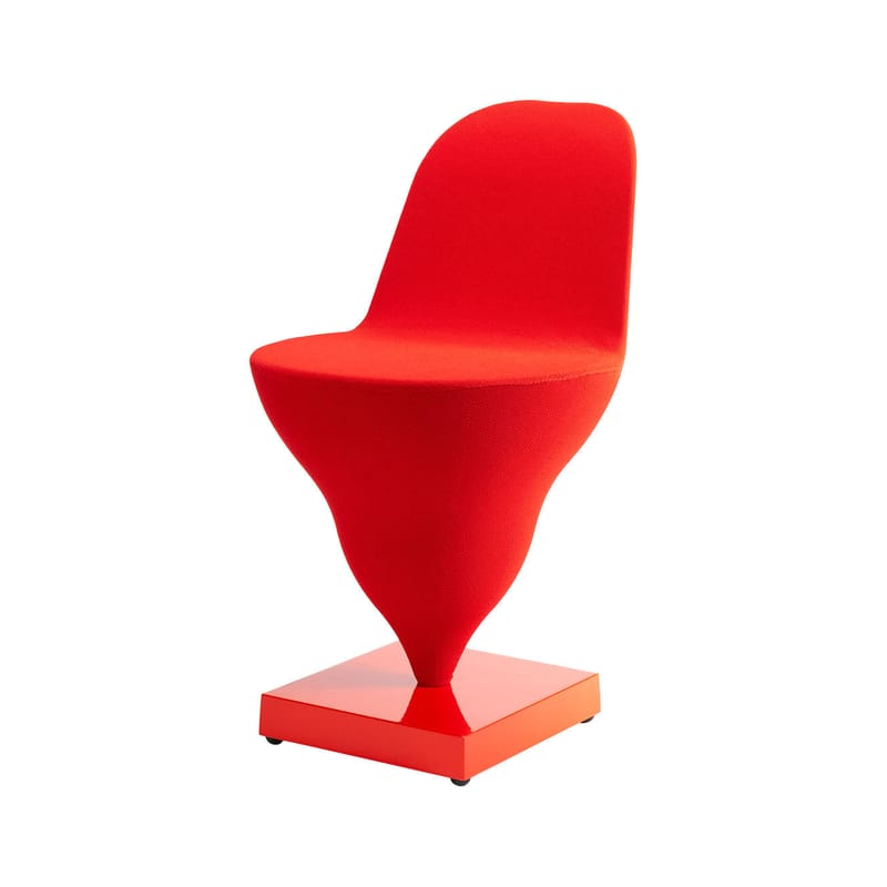 Mobilier - Chaises, fauteuils de salle à manger - Chaise rembourrée Gelato tissu rouge - Moustache - Tissu Cherry / Base rouge - Fonte d\'aluminium, Métal, Mousse polyuréthane, Tissu polyester