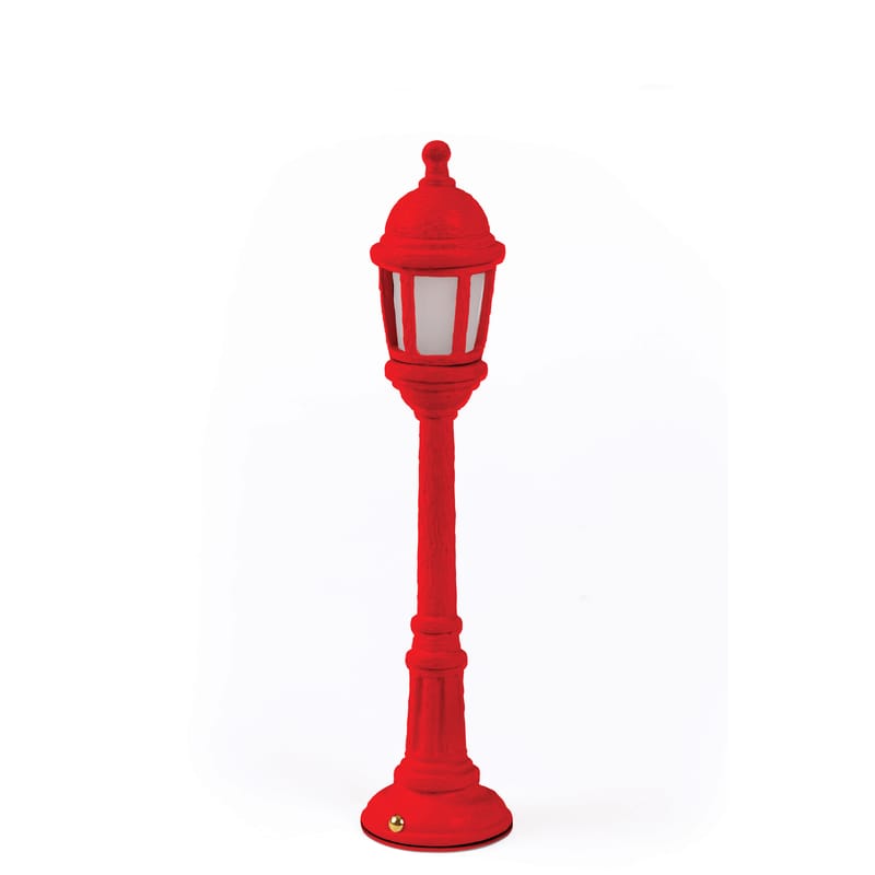 Leuchten - Außenleuchten - Kabellose, wiederaufladbare Außenlampe Street Lamp Outdoor plastikmaterial rot / H 42 cm - USB Aufladung - Seletti - Rot - Harz