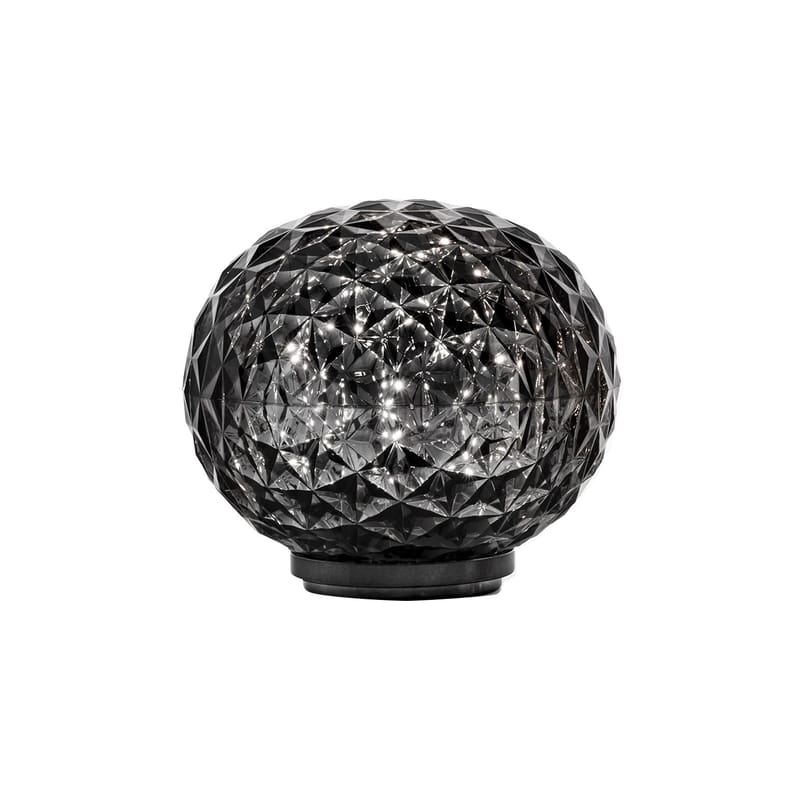 Luminaire - Lampes de table - Lampe sans fil rechargeable Mini Planet LED plastique gris / Ø 16 x H 14 cm / Variateur - Kartell - Gris fumé - PMMA
