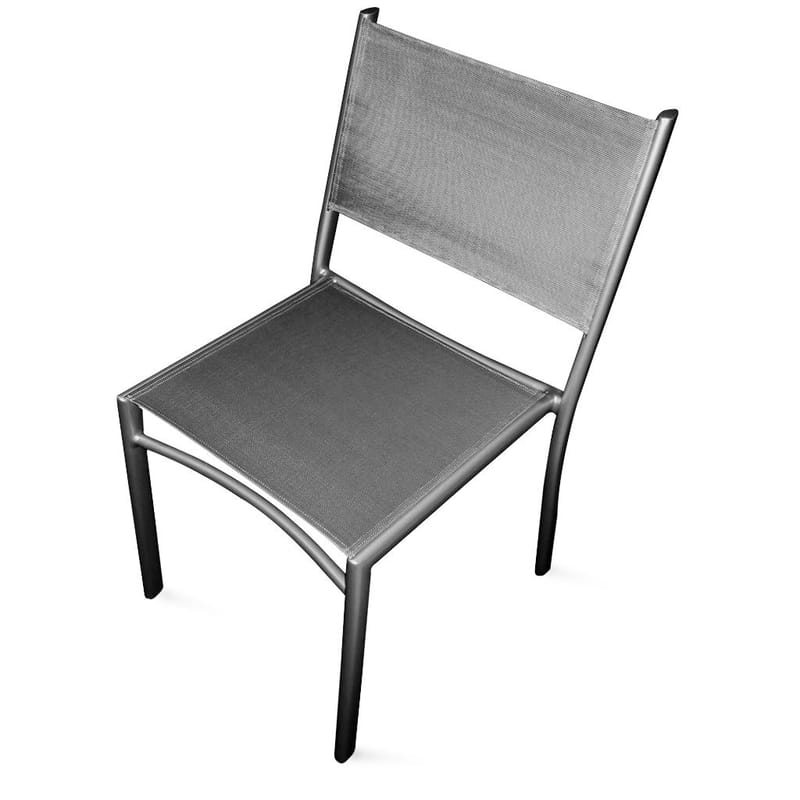 Furniture - Chairs - Costa Stacking chair textile grey silver Fabric seat - Fermob - Steel grey - Aluminium, Polyester cloth