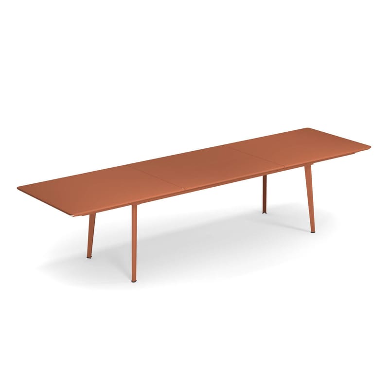 Jardin - Tables de jardin - Table à rallonge Plus4 métal rouge / 220 à 330 cm - Emu - Rouge d\'érable - Acier verni