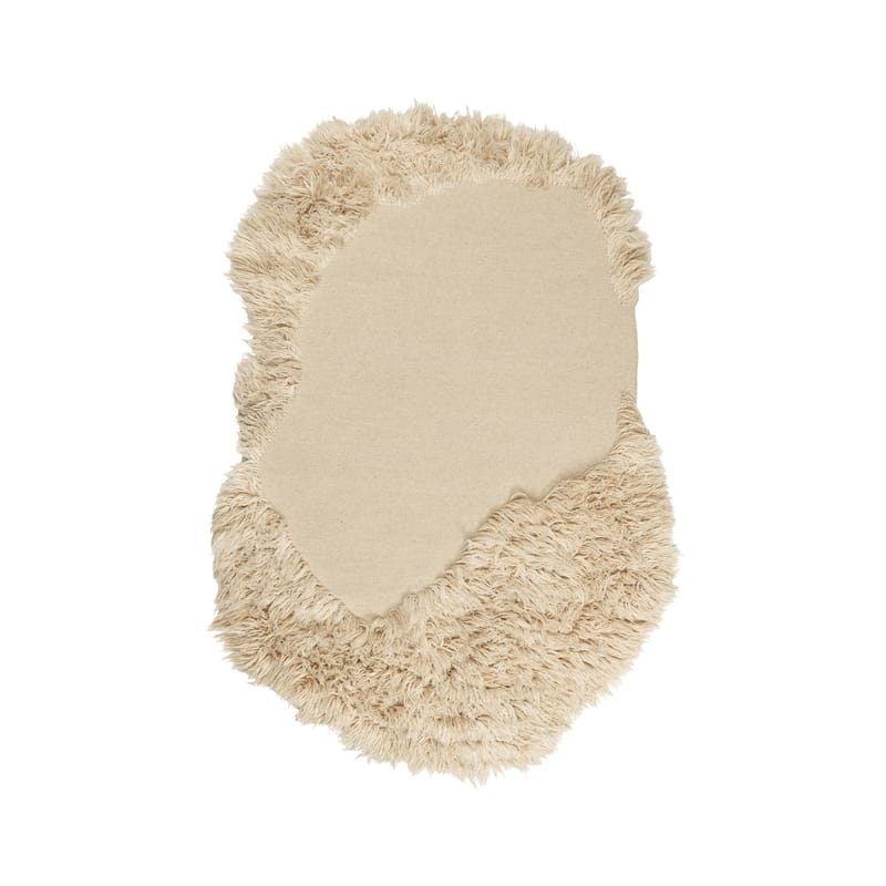 Décoration - Tapis - Tapis Norte tissu beige / 150 x 200 cm - Tufté main - Ferm Living - Beige - Coton, Laine