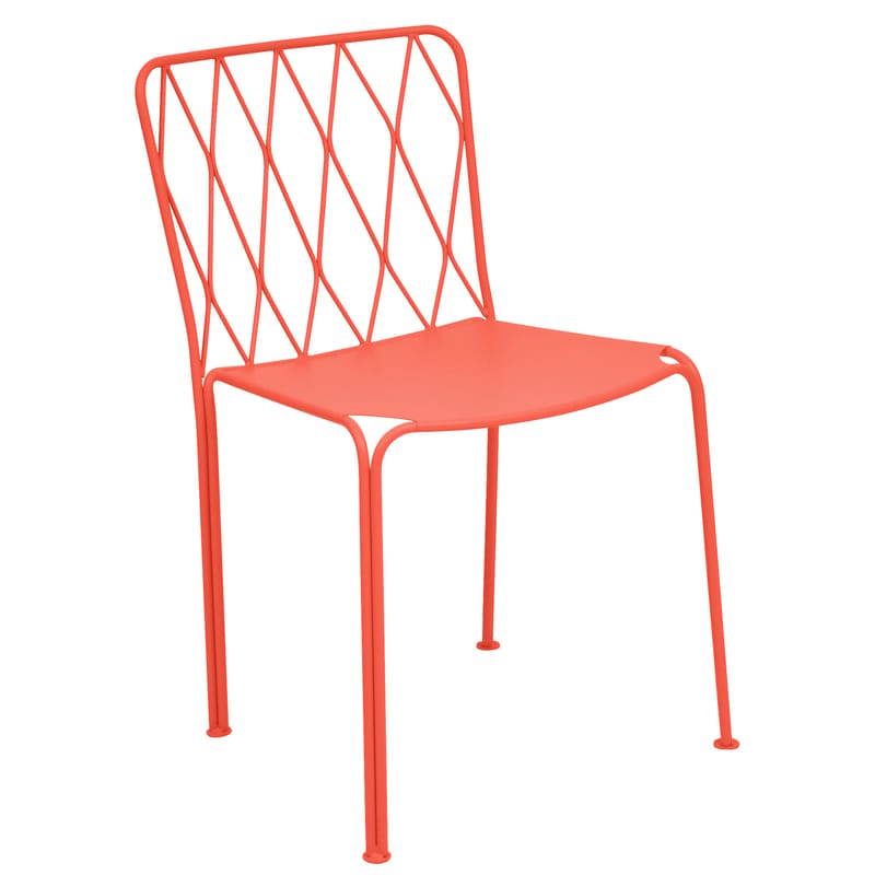 Furniture - Chairs - Kintbury Chair metal red orange Metal - Fermob - Capucine - Painted steel