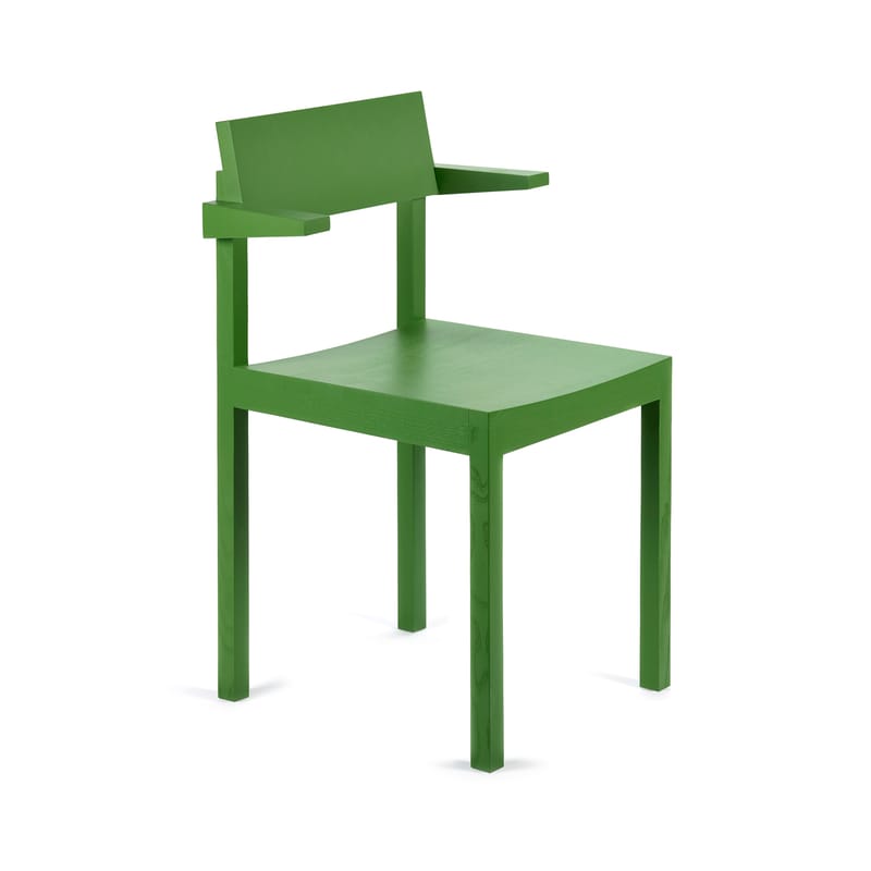 Mobilier - Chaises, fauteuils de salle à manger - Fauteuil Silent bois vert - valerie objects - Vert gazon - Frêne