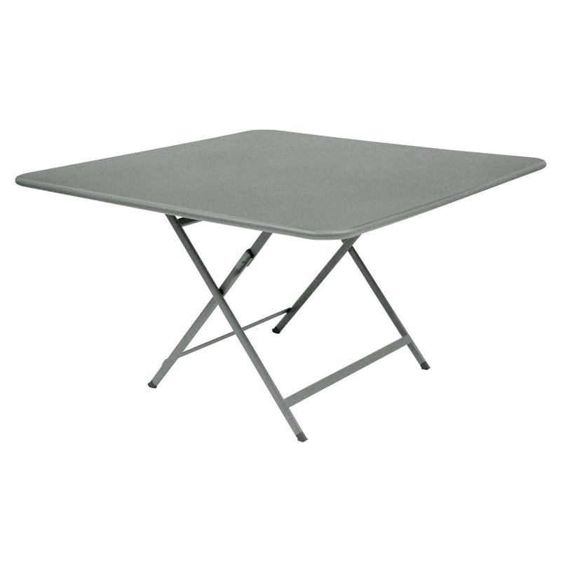 Jardin - Tables de jardin - Table pliante Caractère métal gris / 128 x 128 cm - Fermob - Gris lapilli - Acier laqué