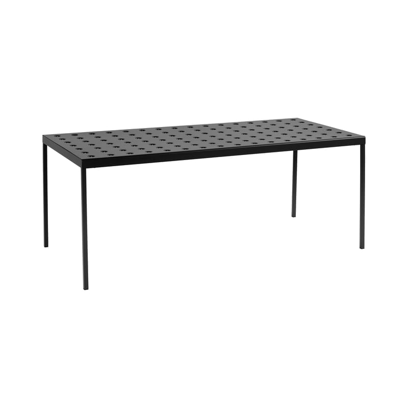 Jardin - Tables de jardin - Table rectangulaire Balcony métal noir / 190 x 87 cm - Bouroullec, 2022 - Hay - Anthracite - Acier peinture poudre