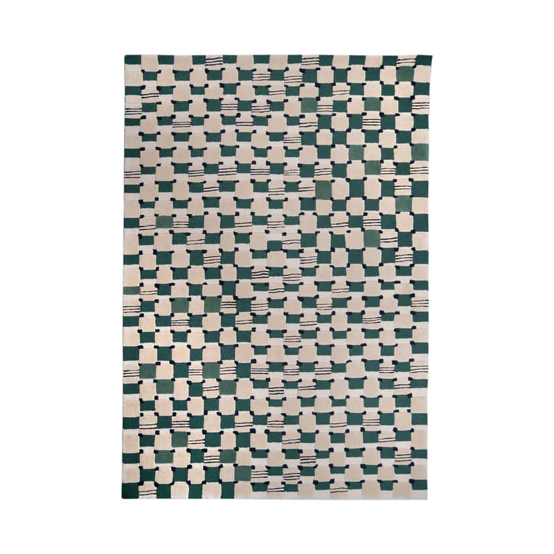 Décoration - Tapis - Tapis Damier  vert / 200 x 300 cm - Tufté main - Maison Sarah Lavoine - Vert Cactus - Coton, Laine