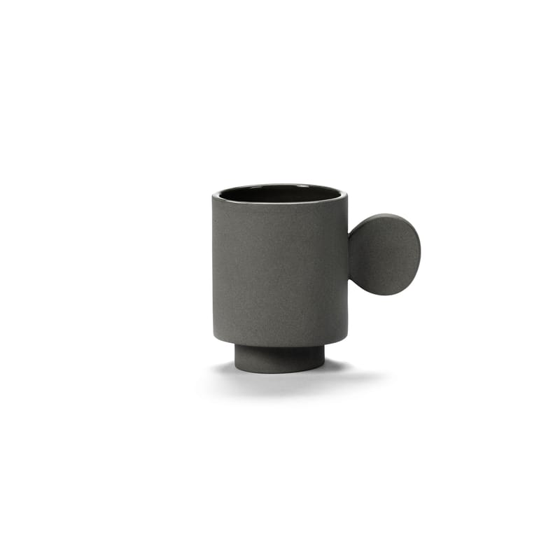 Table et cuisine - Tasses et mugs - Tasse à espresso Inner Circle céramique gris / 10 cl - Grès - valerie objects - Gris foncé - Grès