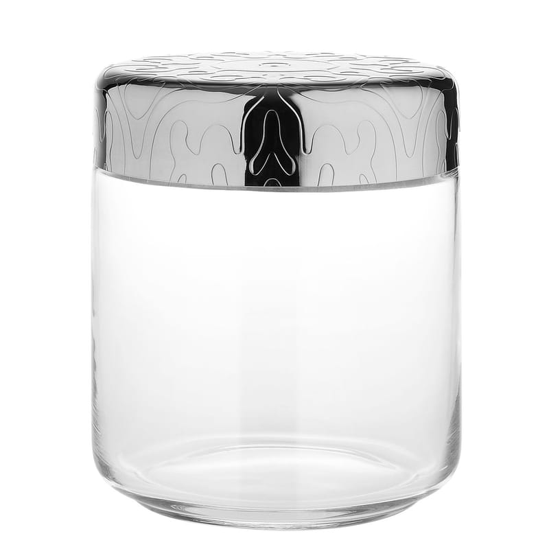 Table et cuisine - Boîtes et conservation - Bocal hermétique Dressed verre métal transparent / H 12 cm - 75 cl - Alessi - 75 cl / Transparent & acier - Acier inoxydable, Verre