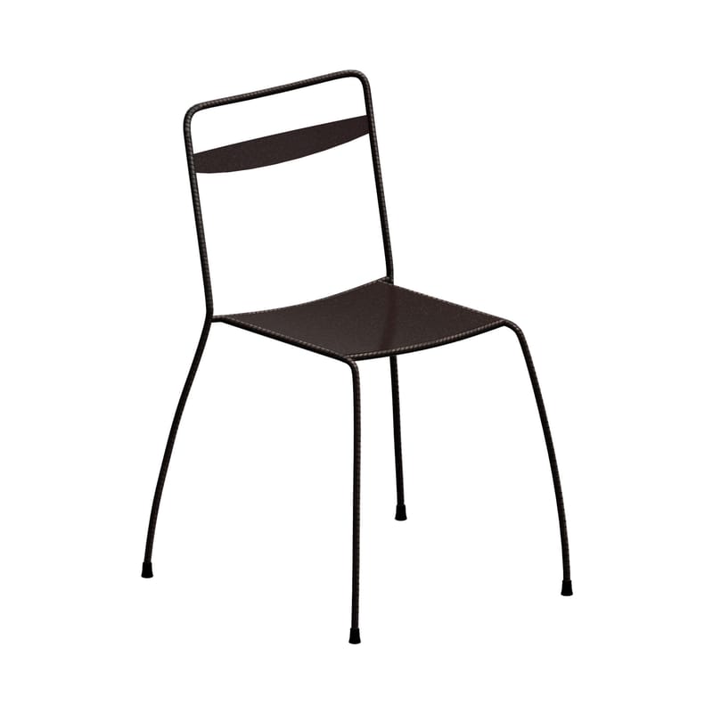 Mobilier - Chaises, fauteuils de salle à manger - Chaise Tondella métal noir - Zeus - Métal Gun - Acier