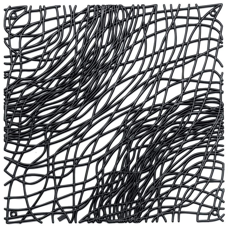 Mobilier - Paravents, séparations - Cloison Silk plastique noir / Set de 4 - Crochets inclus - Koziol - Opaque noir - Polycarbonate