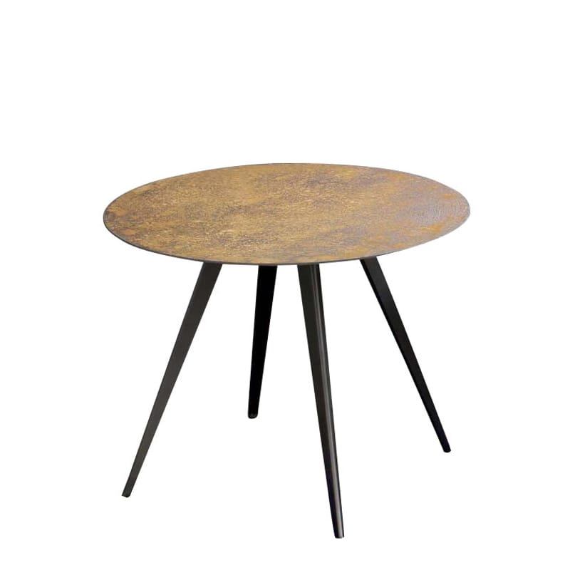 Lara Coffee table metal yellow brown Rust effect steel 60 cm Zeus