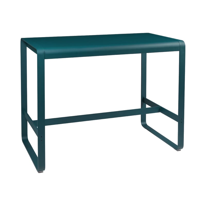 Furniture - High Tables - Bellevie High table metal blue / 140 x 80 x H 105 cm - Fermob - Acapulco blue - Aluminium, Steel