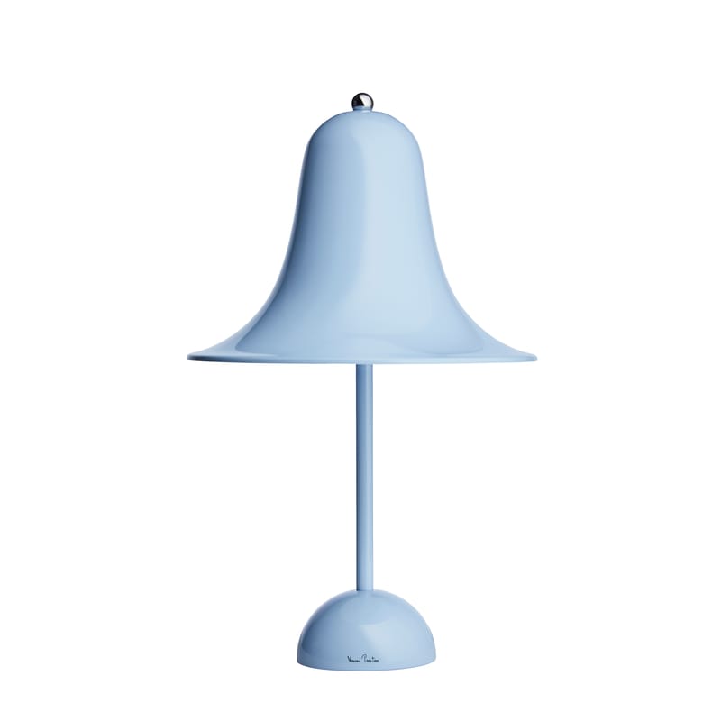 Décoration - Pour les enfants - Lampe de table Pantop métal bleu / Ø 23 cm - Verner Panton (1980) - Verpan - Bleu clair (brillant) - Métal peint