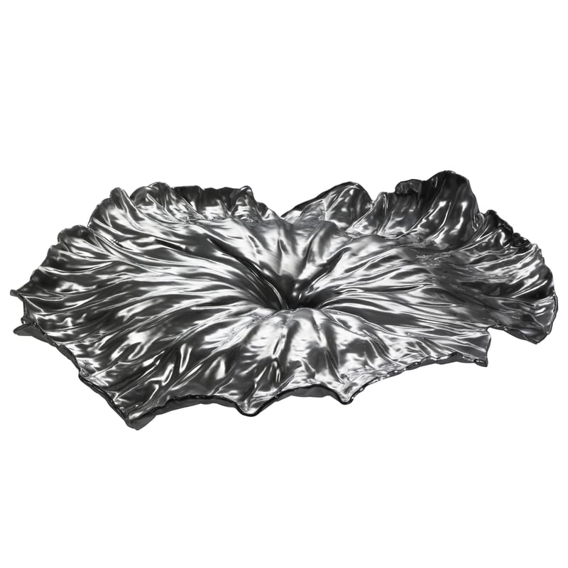 Table et cuisine - Plateaux et plats de service - Plateau A lotus leaf métal / Centre de table - L 44,8 cm - Alessi - Acier brillant - Acier inoxydable poli