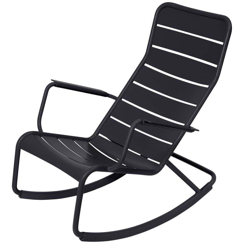 Life Style - Luxembourg Rocking chair metal grey - Fermob - Anthracite - Lacquered aluminium