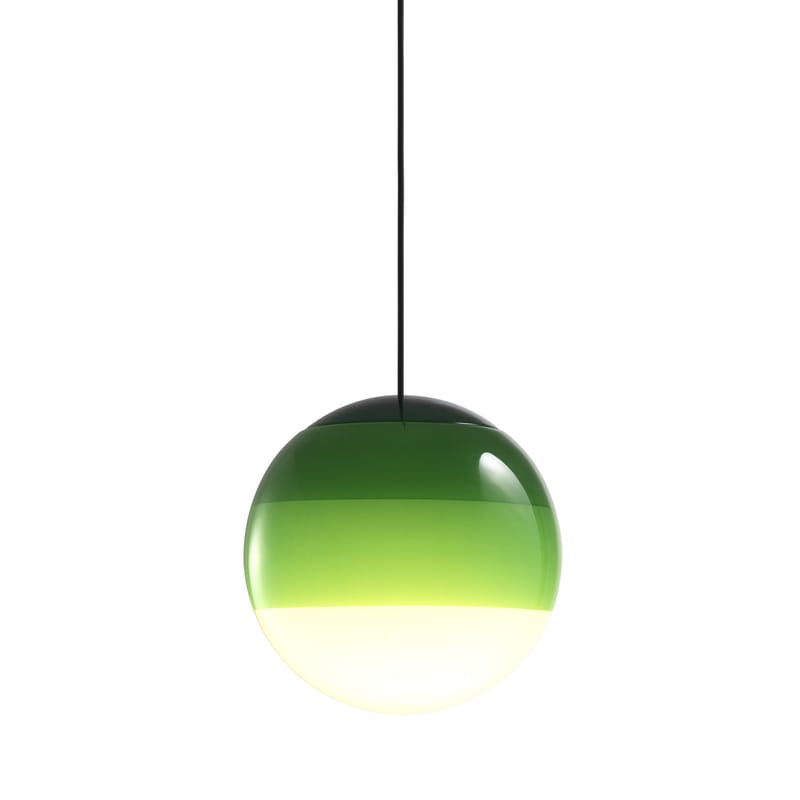 Luminaire - Suspensions - Suspension Dipping Light LED verre vert / Ø 30 cm - Marset - Vert - Verre soufflé