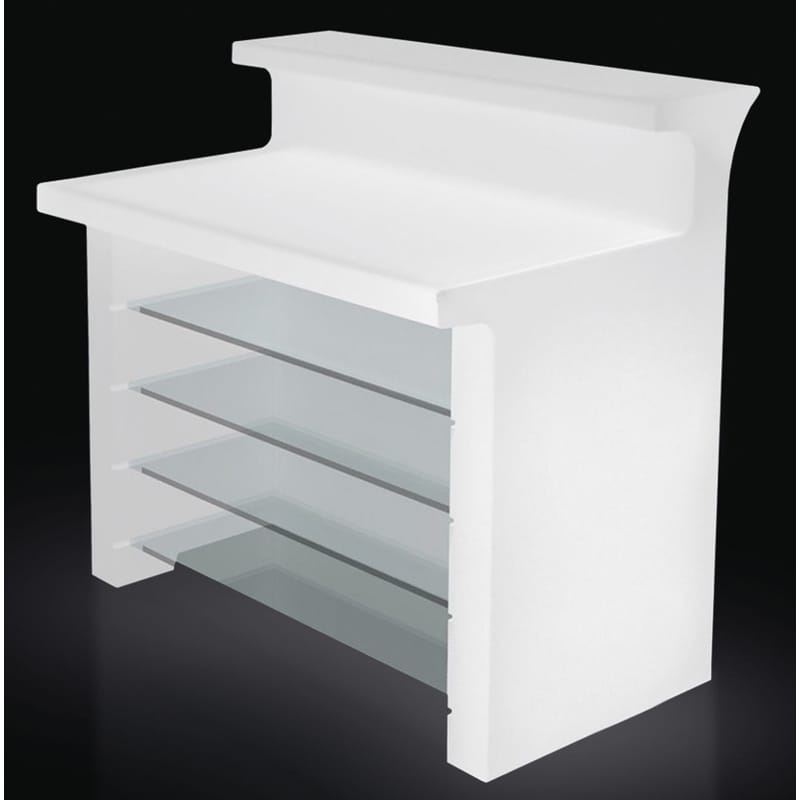 Mobilier - Mange-debout et bars - Bar lumineux Break Line plastique blanc / L 120 cm - Slide - Blanc - polyéthène recyclable