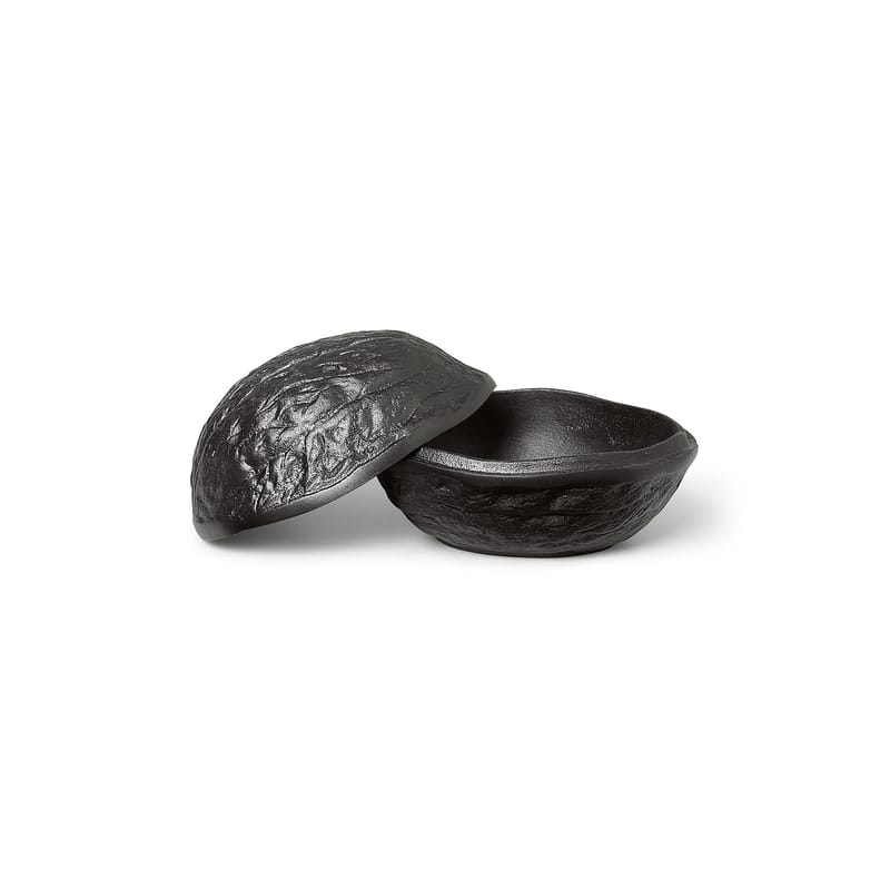 Décoration - Boîtes déco - Boîte Forest Nut métal noir / 10 x 9 x H 7 cm - Ferm Living - Noir - Aluminium recyclé